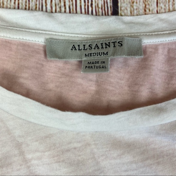 All Saints Pink and White Short Sleeve Tee - Picture 5 of 11